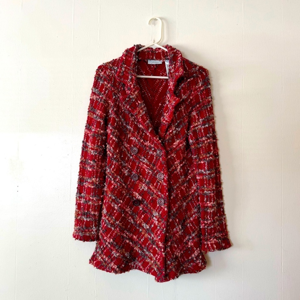 Vintage JH Collectibles Long Line Acrylic Blend Blazer Petite Small